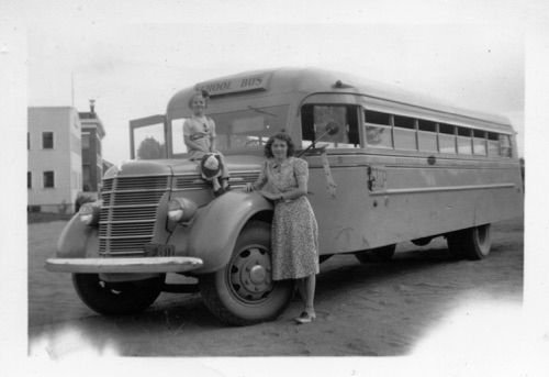 Laura and Shirley Bestul, Ferndale WA. Luther Bestul was driving school bus for the Ferndale School District.